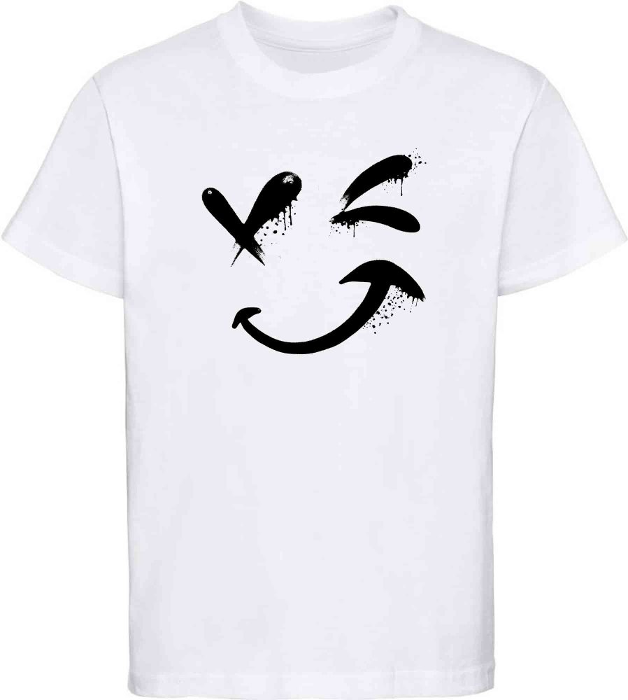 Bedrucktes Kinder T-Shirt Zwinkernder Smiley